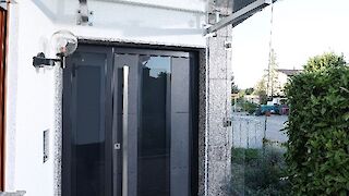 Ganzglasvordach Topic Haustüre Keramik